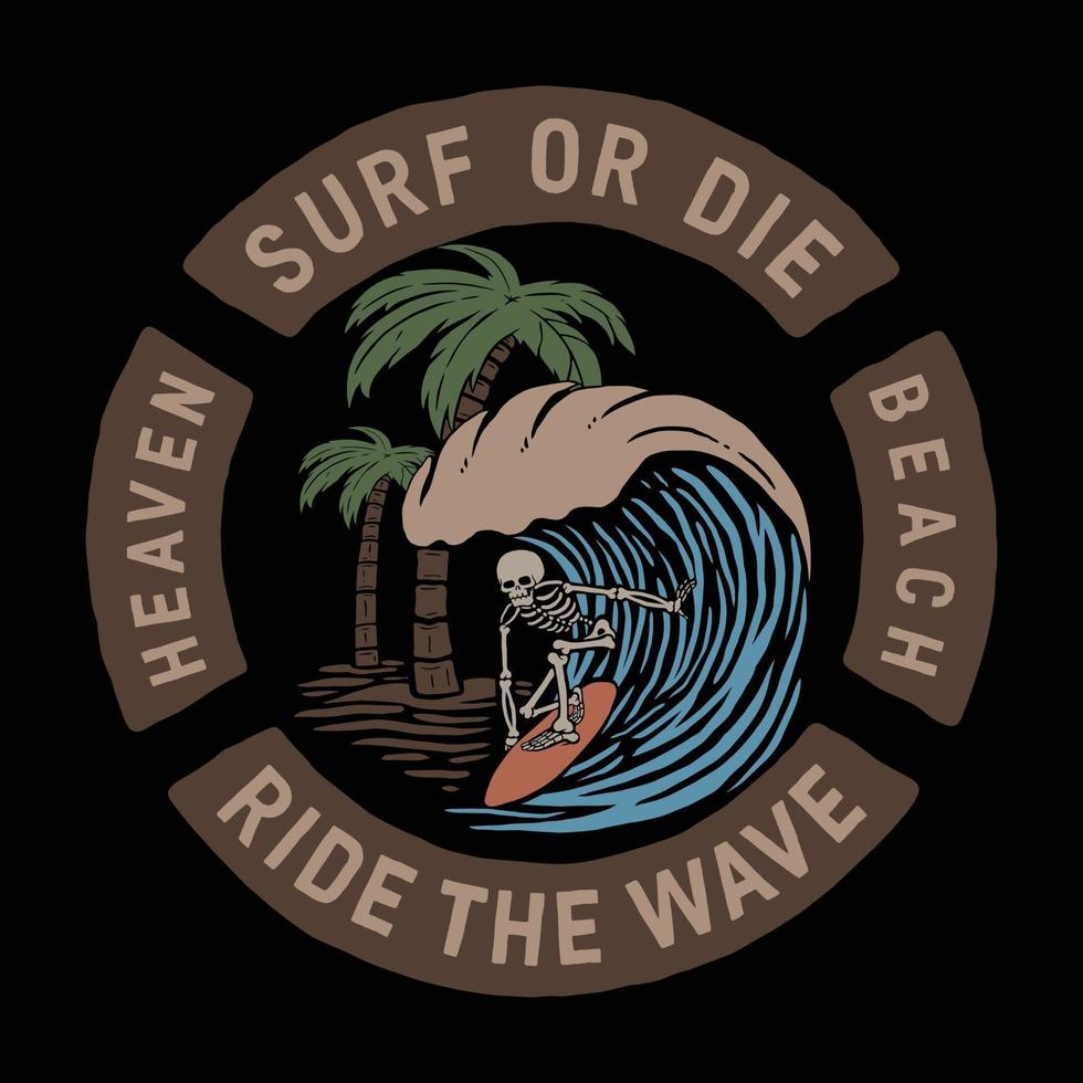 ride the wave.premium vector