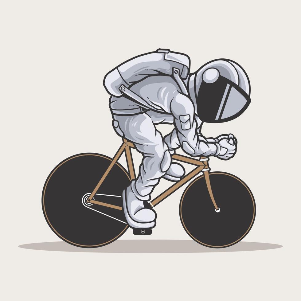 the astronaut of a bicycle.premium vector