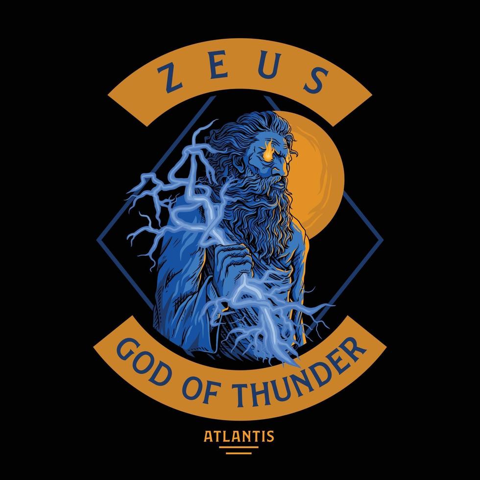 zeus,god of thunder.premium vector