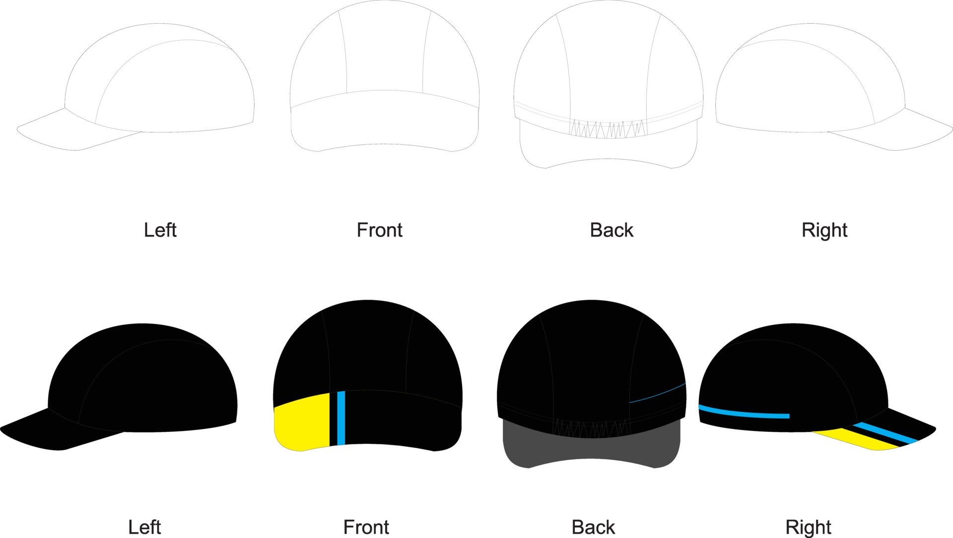 Download Cycling Caps Blank Design 2049523 Vector Art At Vecteezy