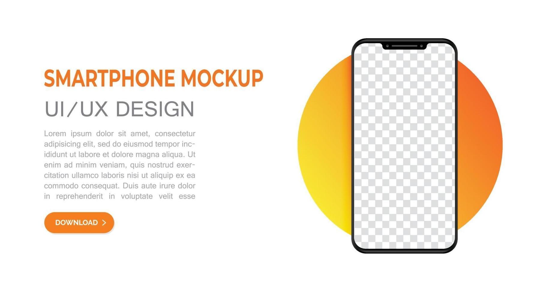 smartphone mock up landing page vector