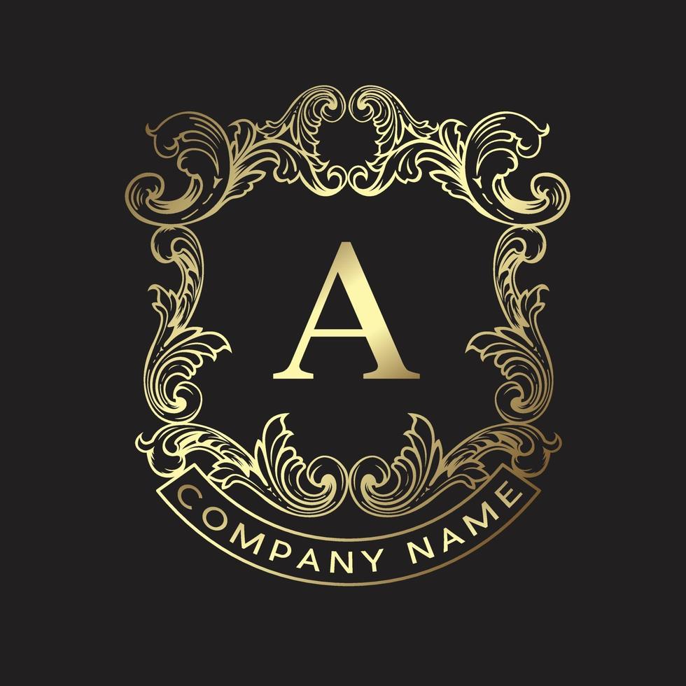 Luxury vintage ornament design ,monogram crest template design design Premium Vector