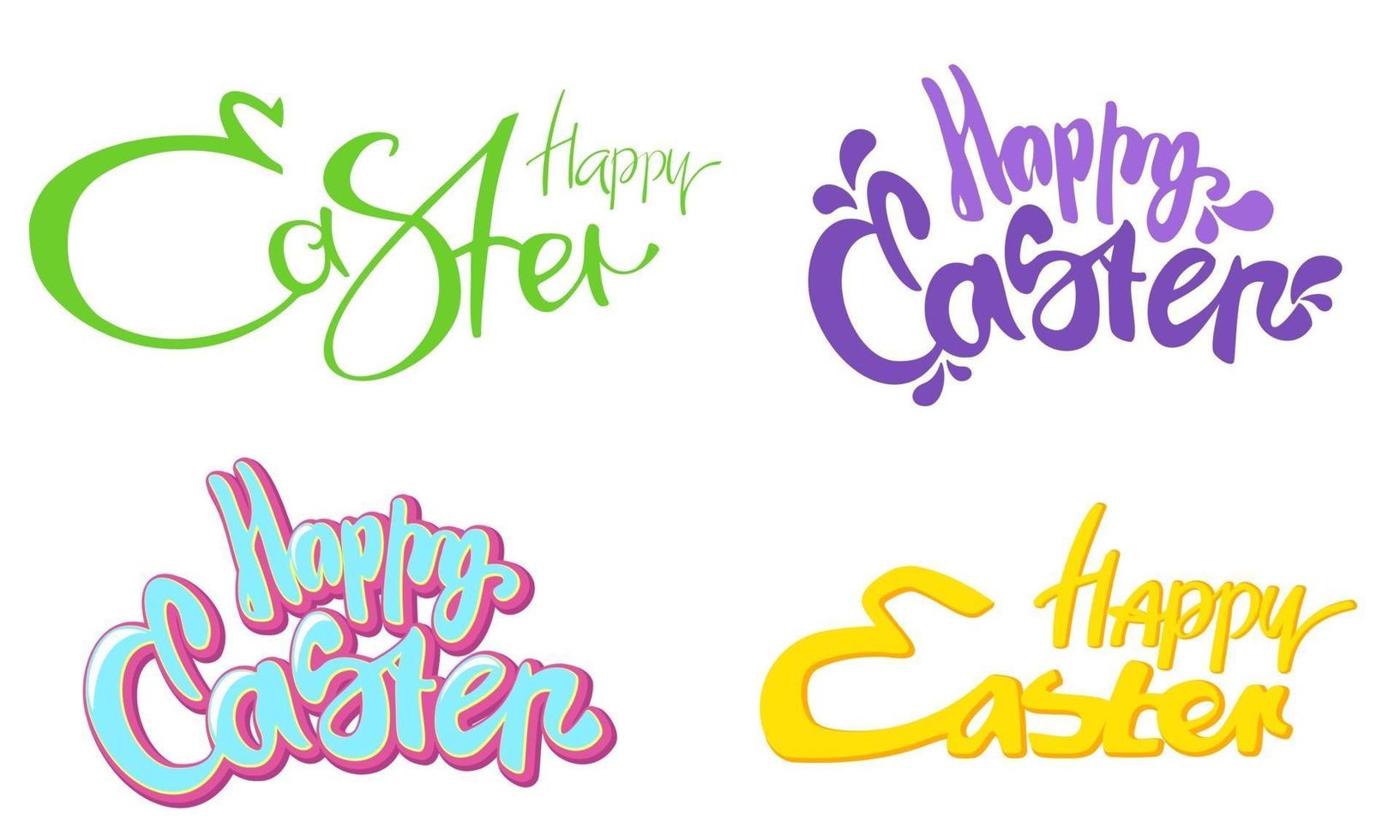 Happy Easter lettering collection. vector