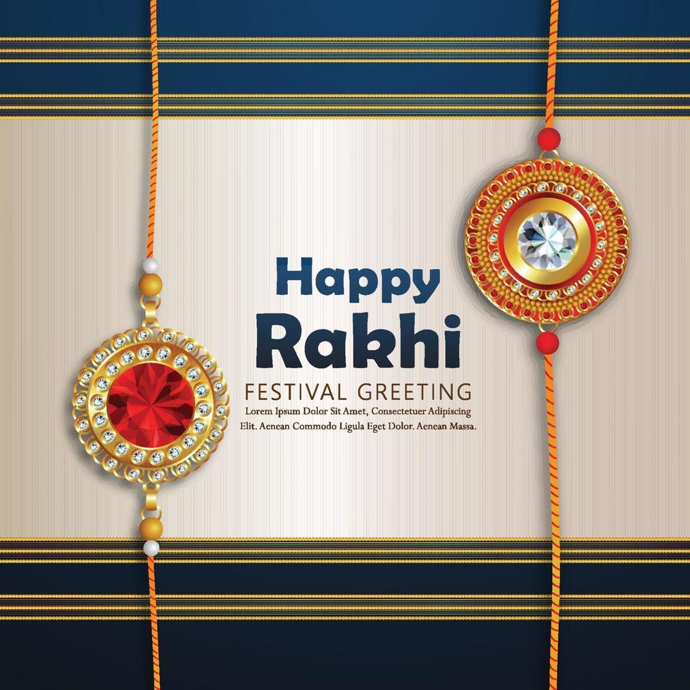 Rakhi card design for Happy Raksha Bandhan celebration vector