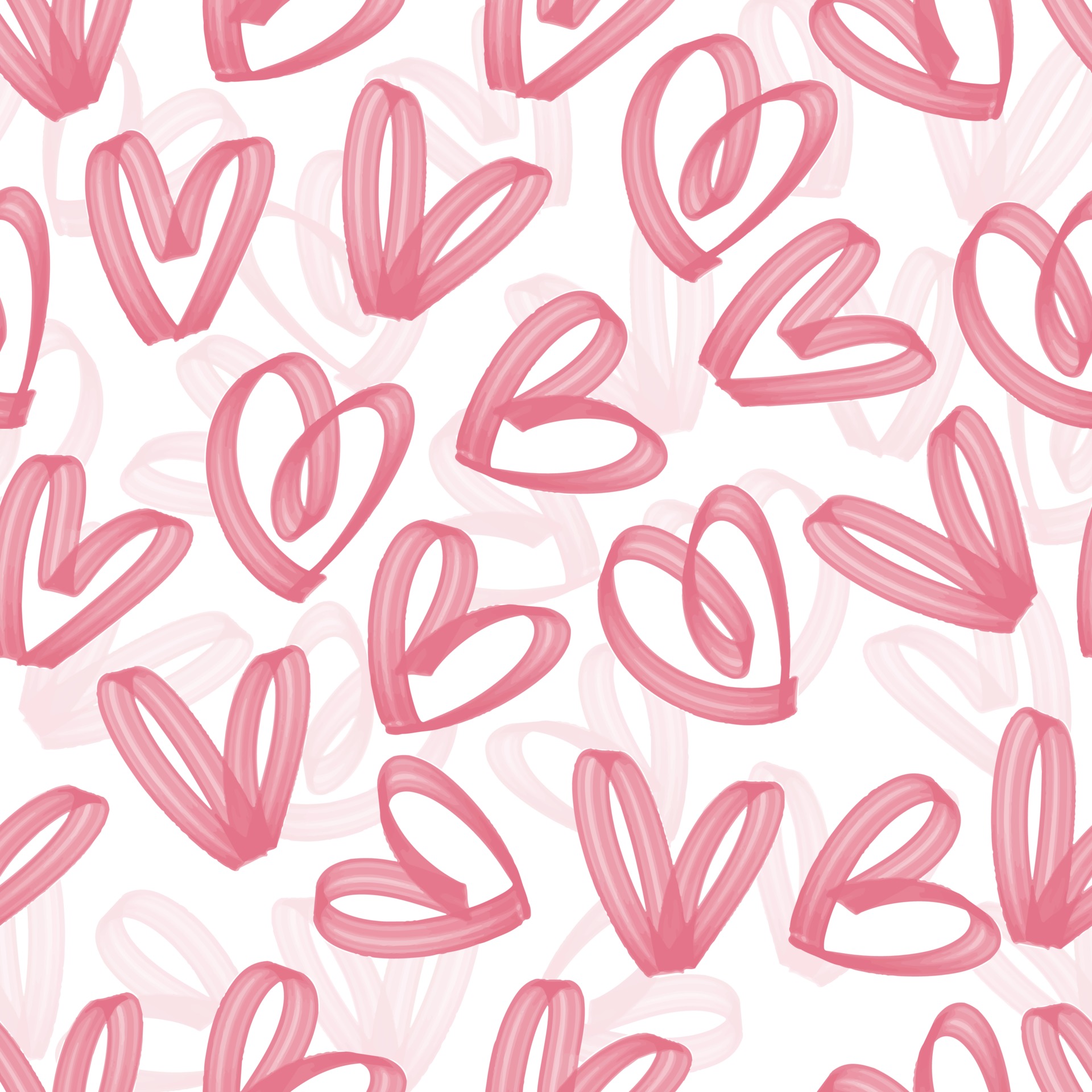 seamless valentine day pattern background with doodle heart from pink ...