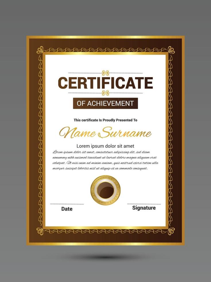 Certificate border with vintage style vector