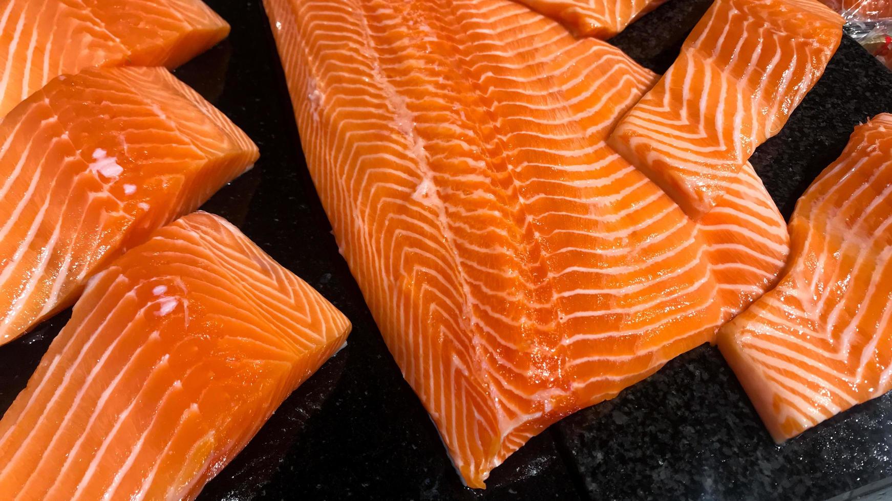 Raw fresh salmon fillet photo