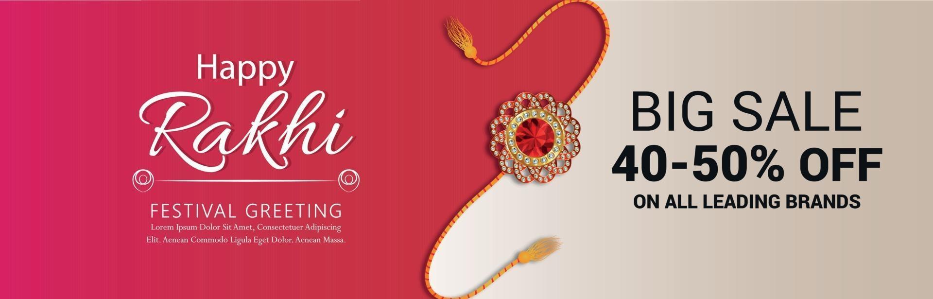 Rakhi design for Happy Raksha Bandhan vector