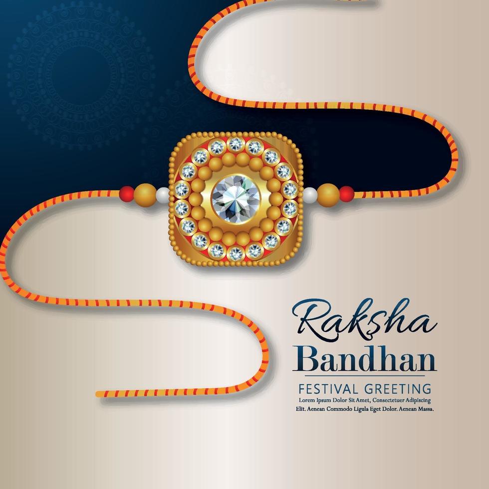 Rakhi card design for Happy Raksha Bandhan celebration vector