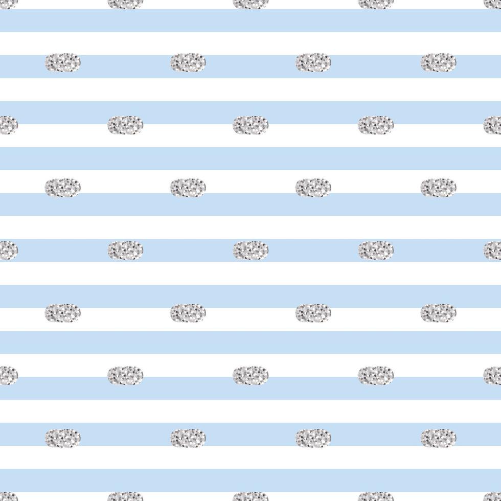 seamless silver glitter dot from oval shape pattern on stripe background vector