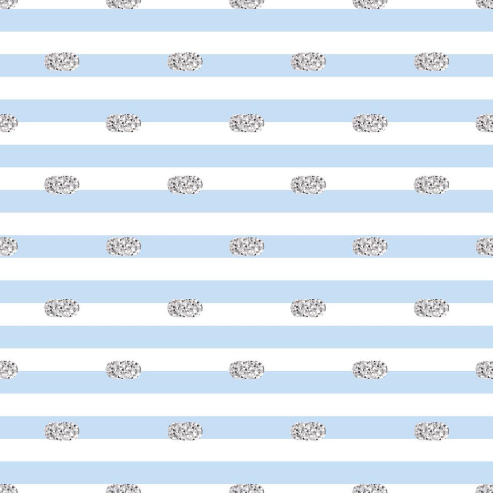 seamless silver glitter dot from oval shape pattern on stripe background vector