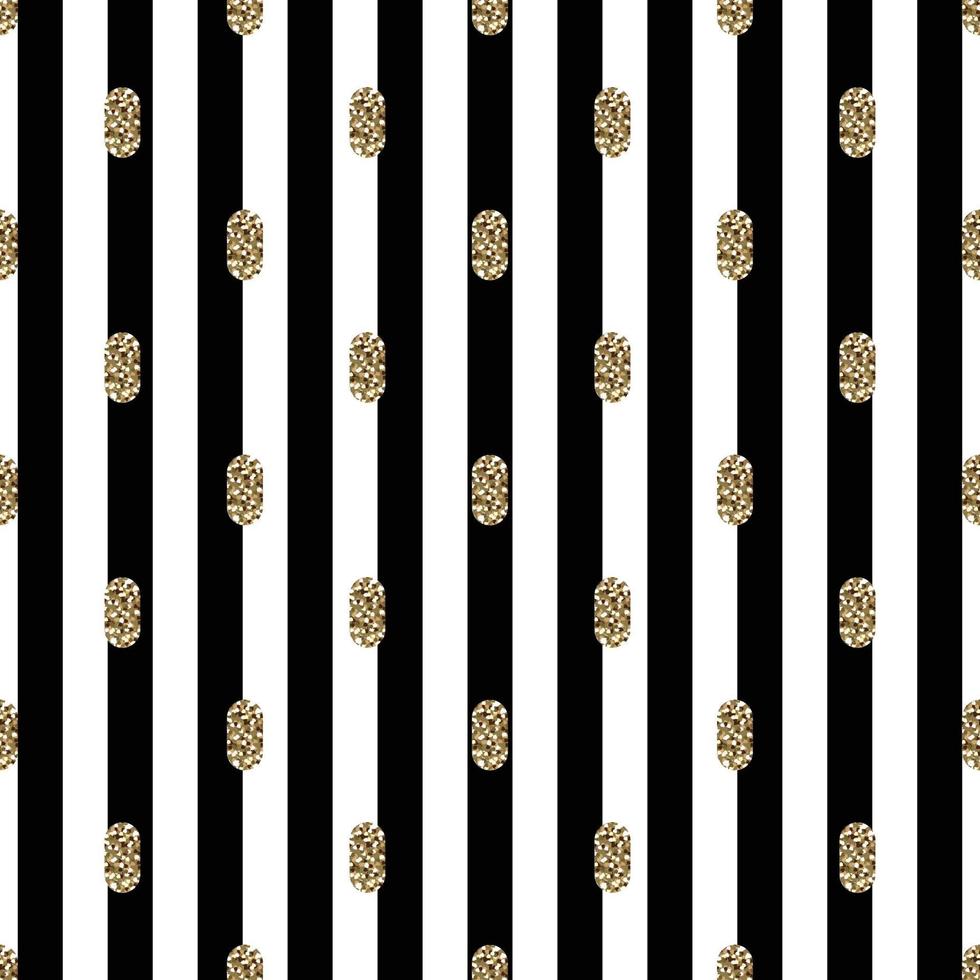 seamless golden glitter dot from oval shape pattern on stripe background vector