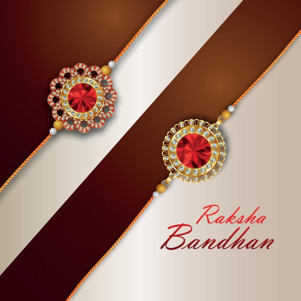 Rakhi card design for Happy Raksha Bandhan celebration vector