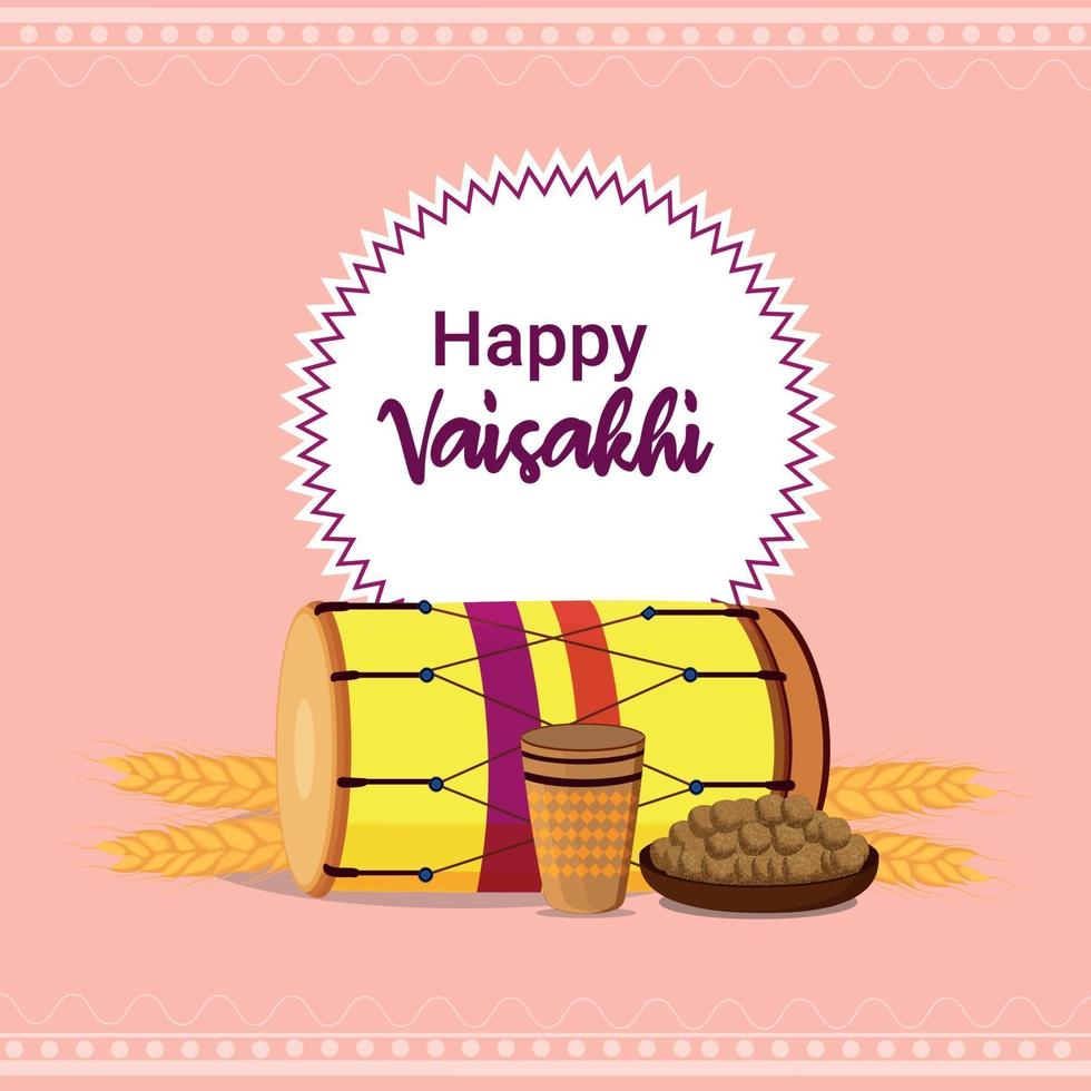 feliz celebración de diseño plano vaisakhi vector