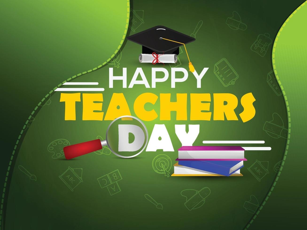 Happy teacher's day card design vector