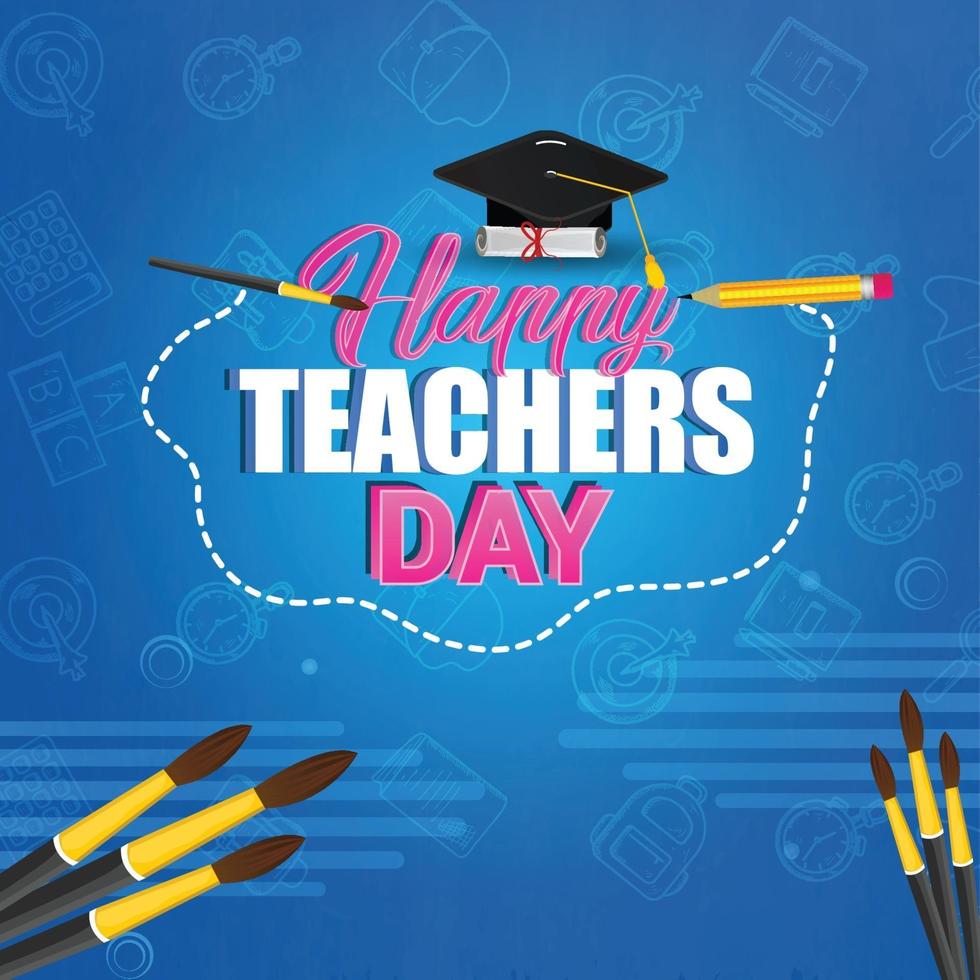 Happy teacher's day card design vector