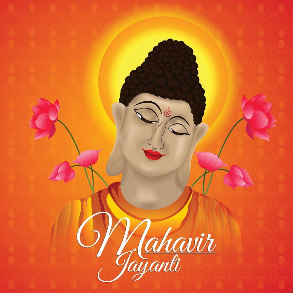 Vector illustration of goutam buddha and background