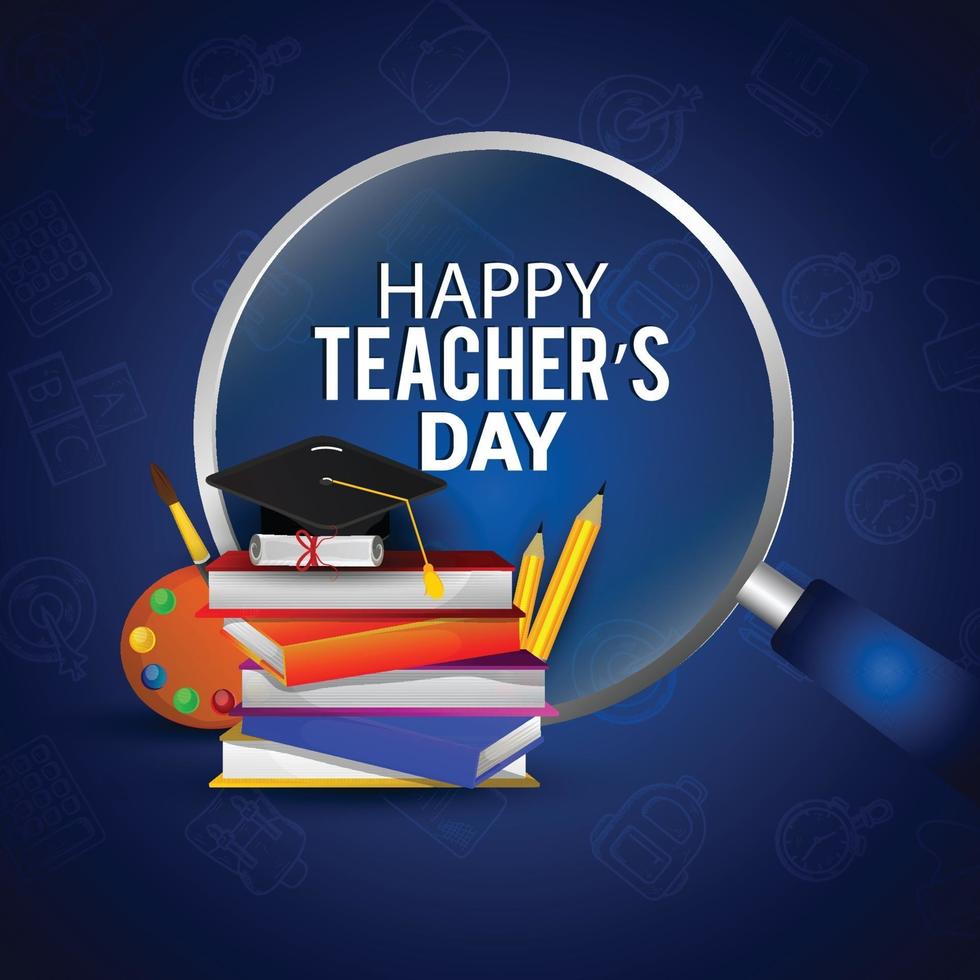 Happy teacher's day card design vector