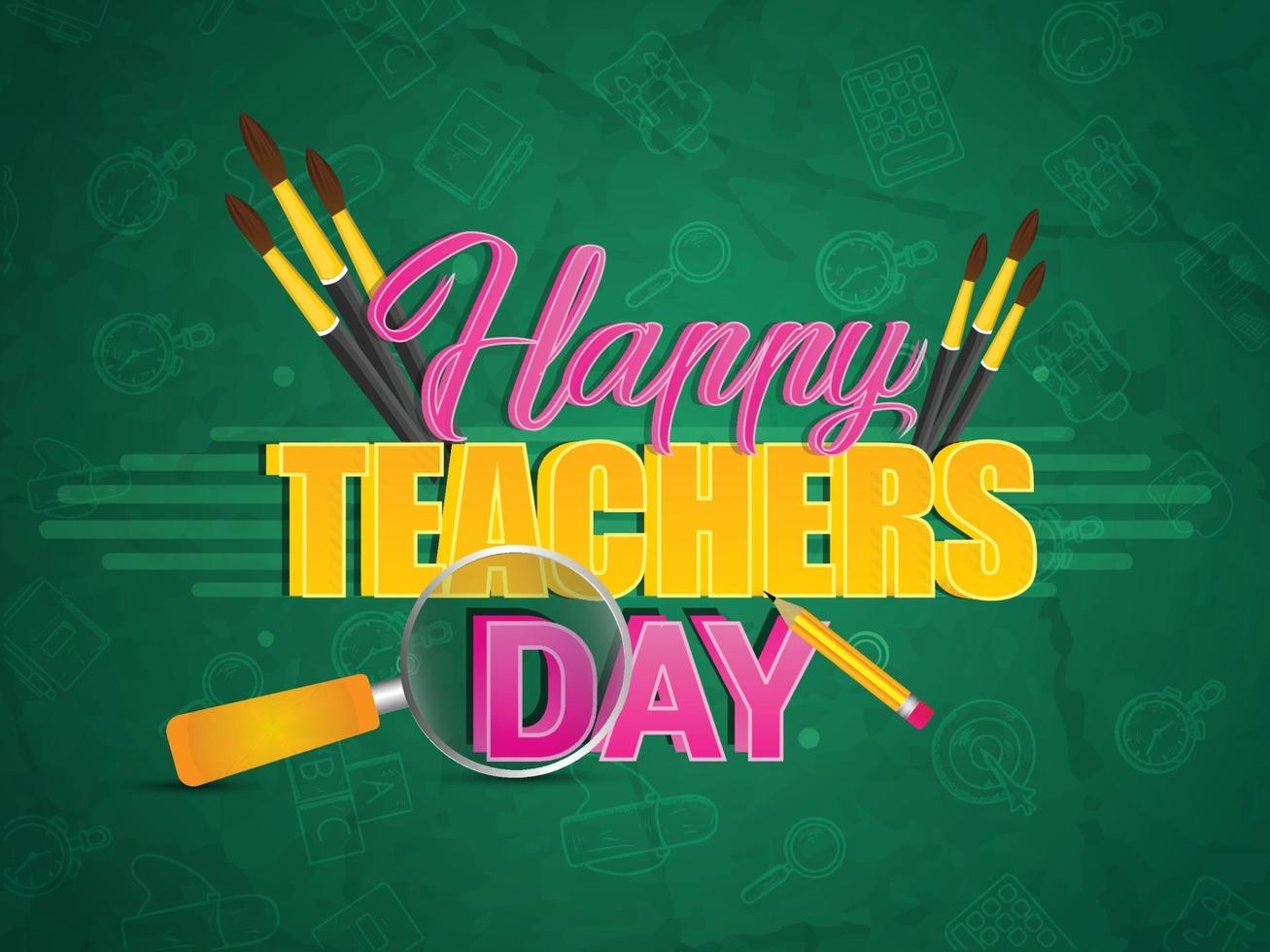 Happy teacher's day card design vector