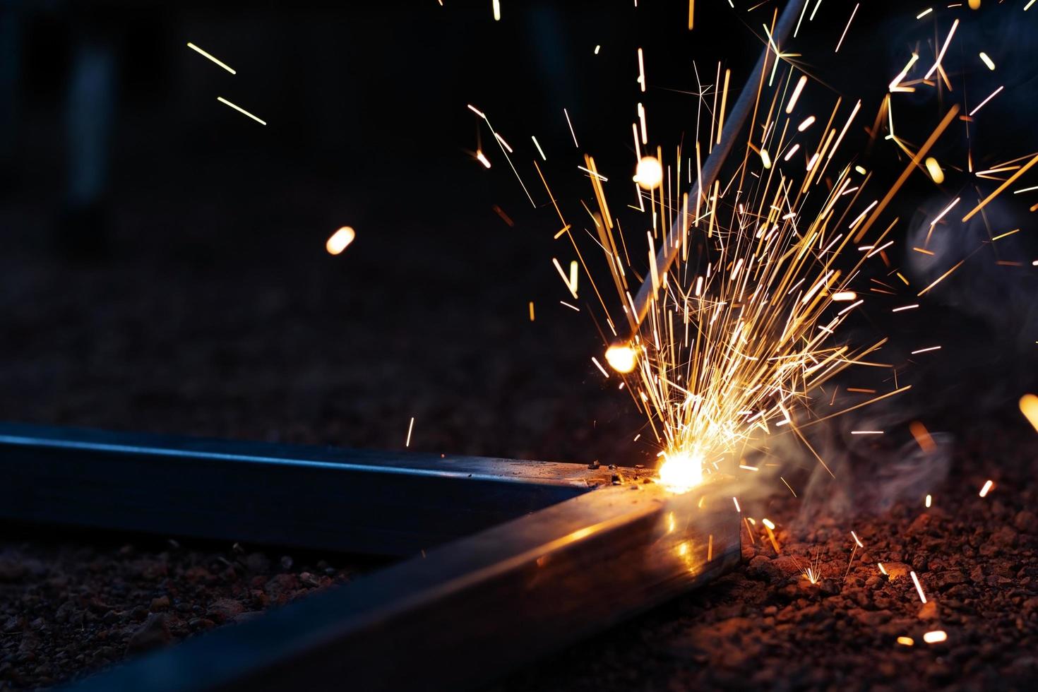 Welding metal close up photo