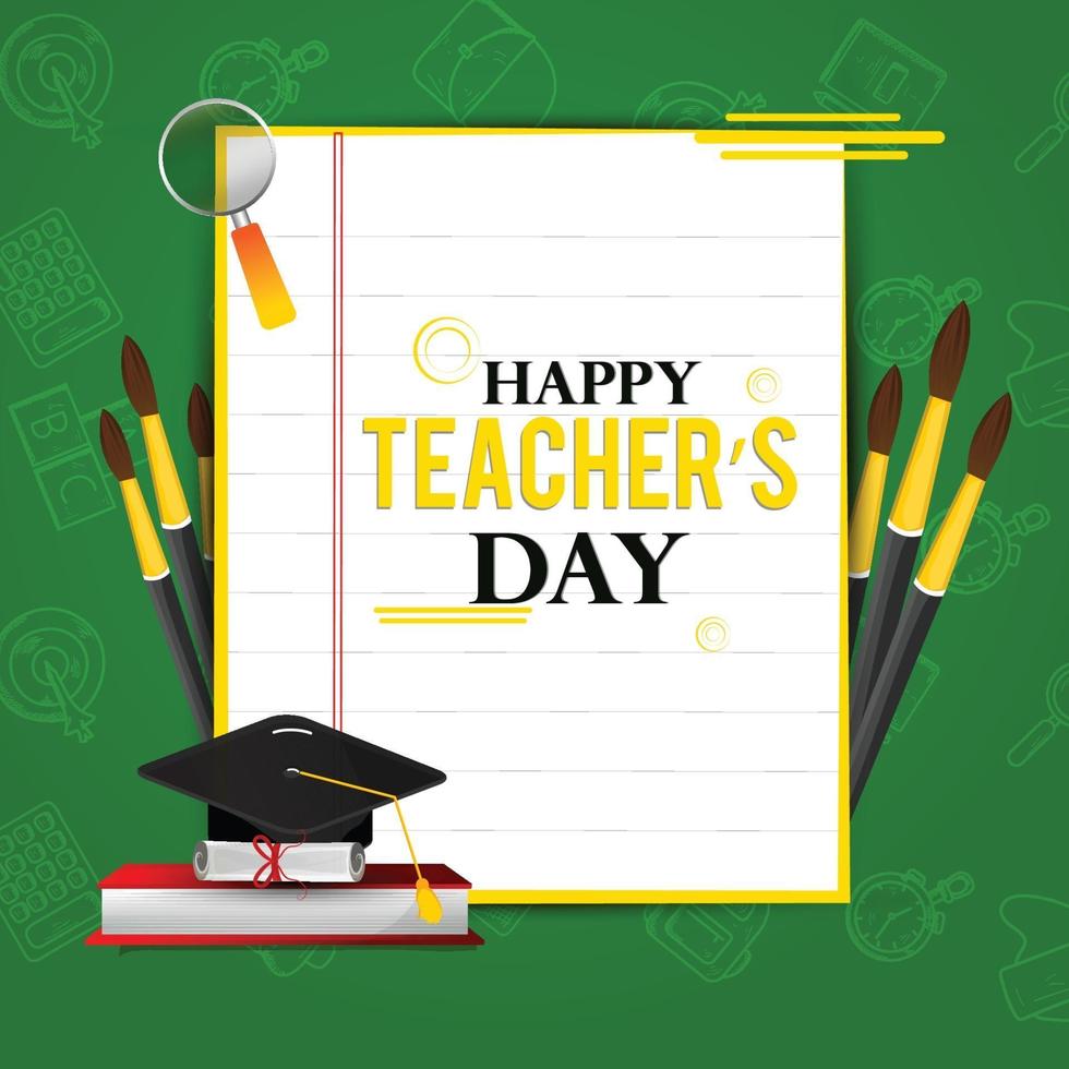 Happy teacher's day card design vector