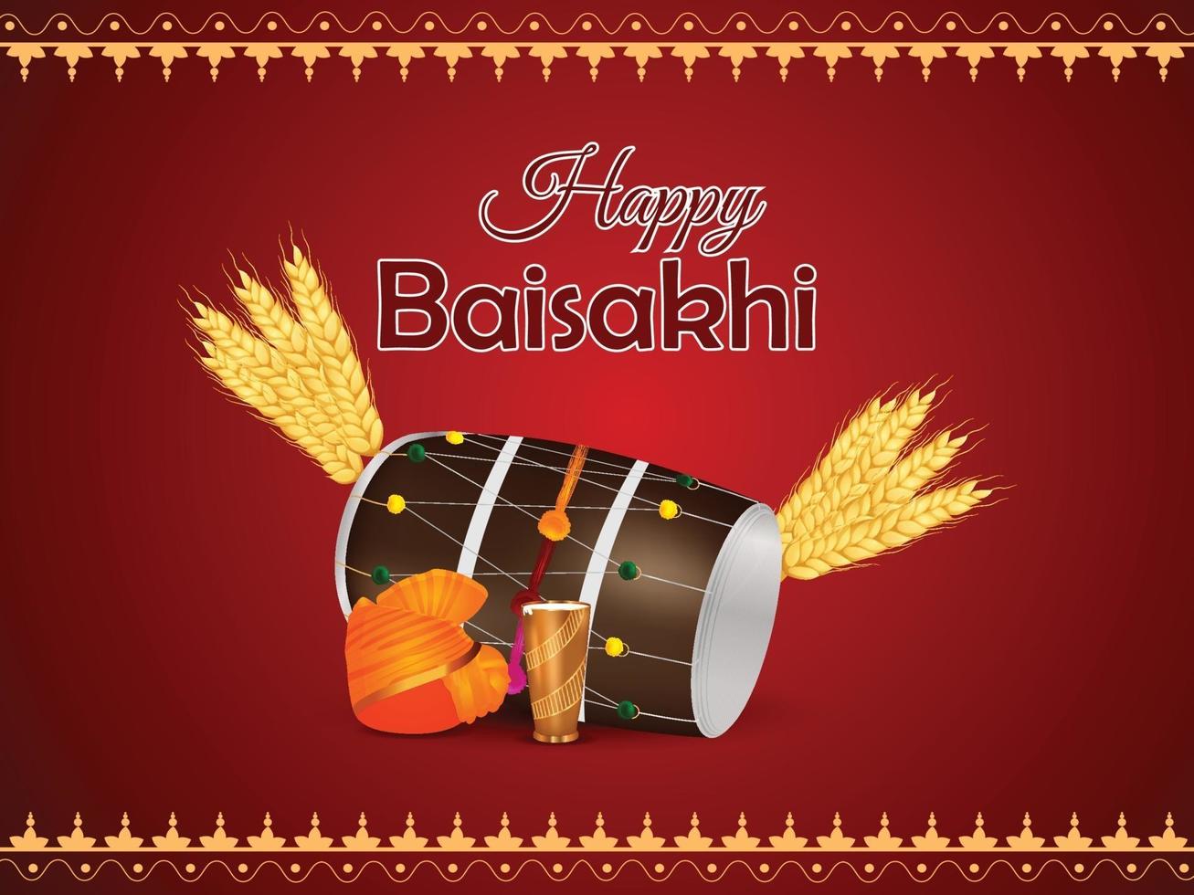 feliz celebración del festival vaisakhi punjabi vector