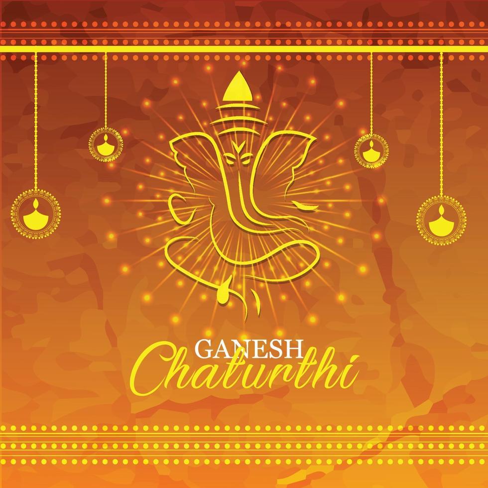 Happy ganesh chaturthi design with background 2050148 Vector Art at ...