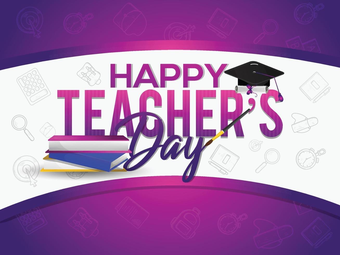 Happy teacher's day card design vector