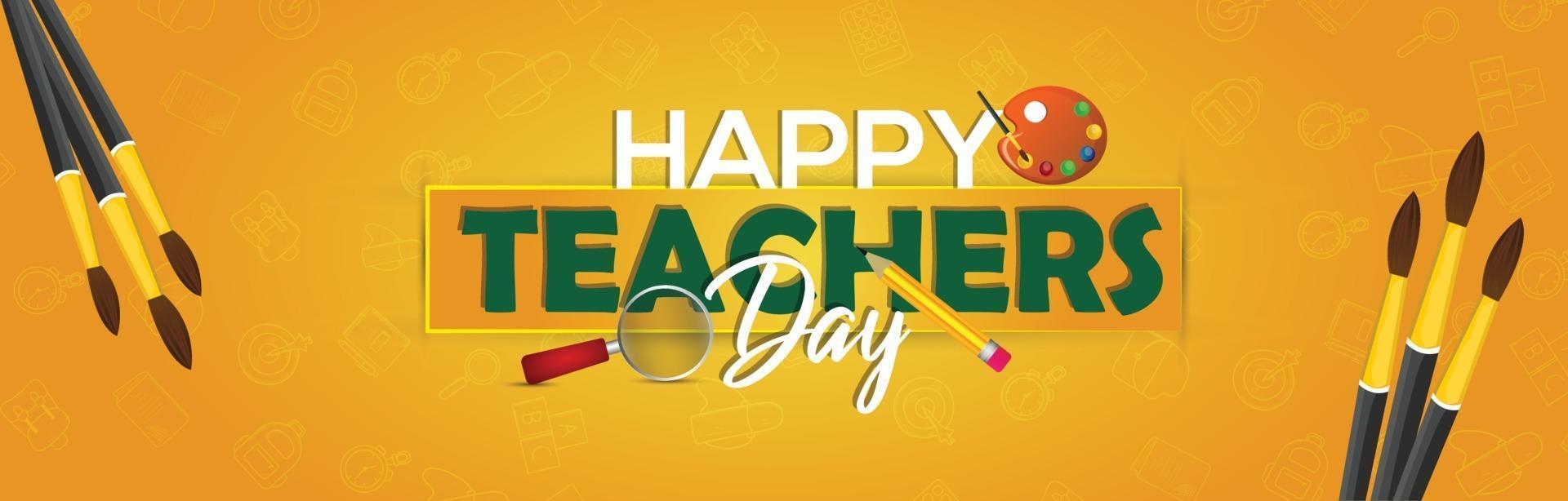 Happy teacher's day card design vector