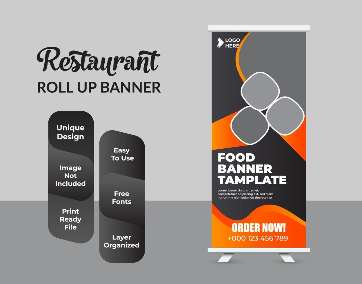 Roll up banner design print template vector