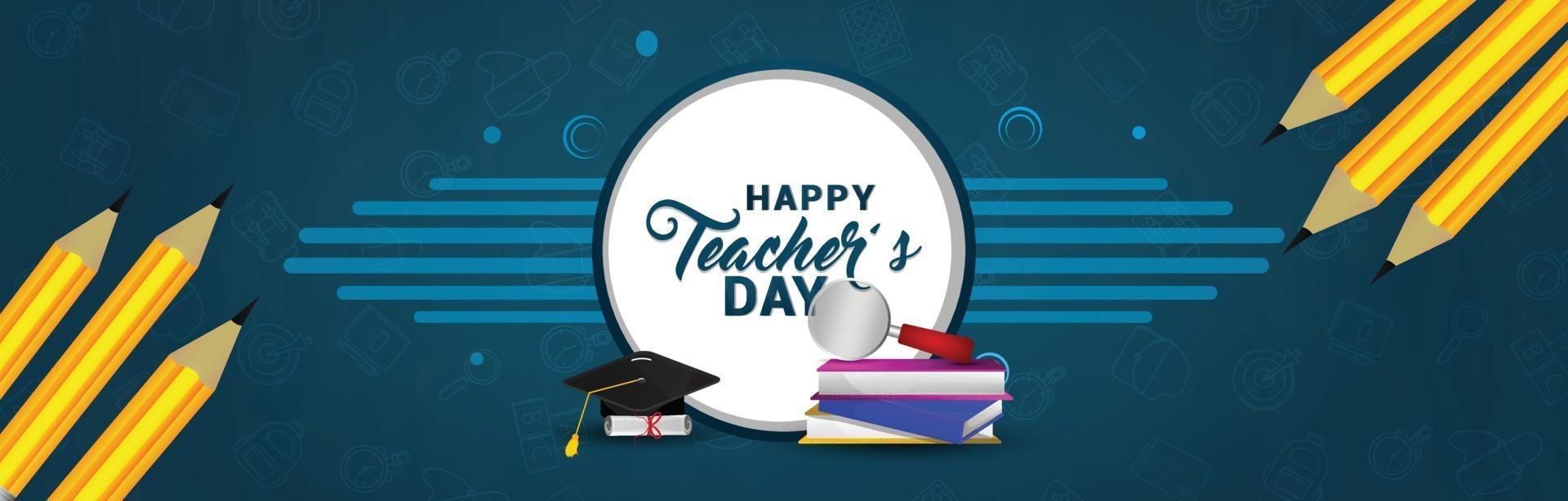 Happy teacher's day card design vector