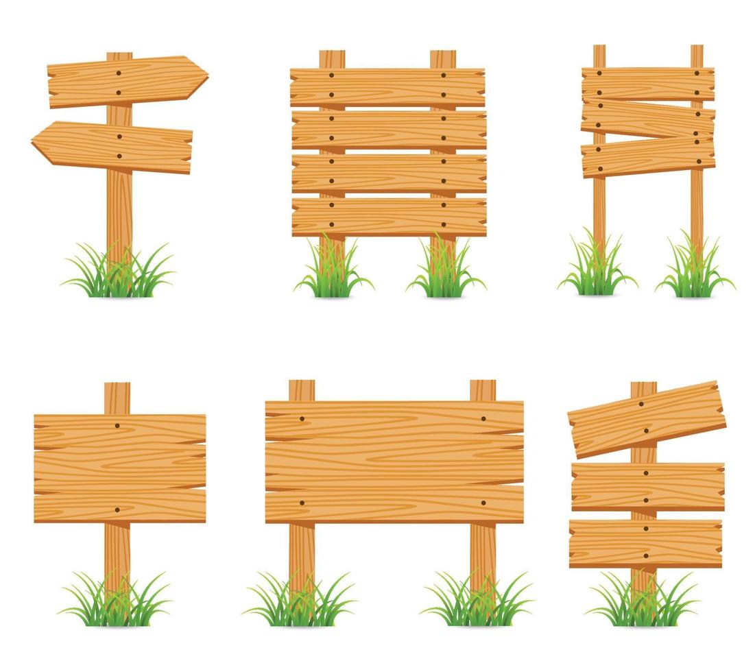 wooden sign set collection vector