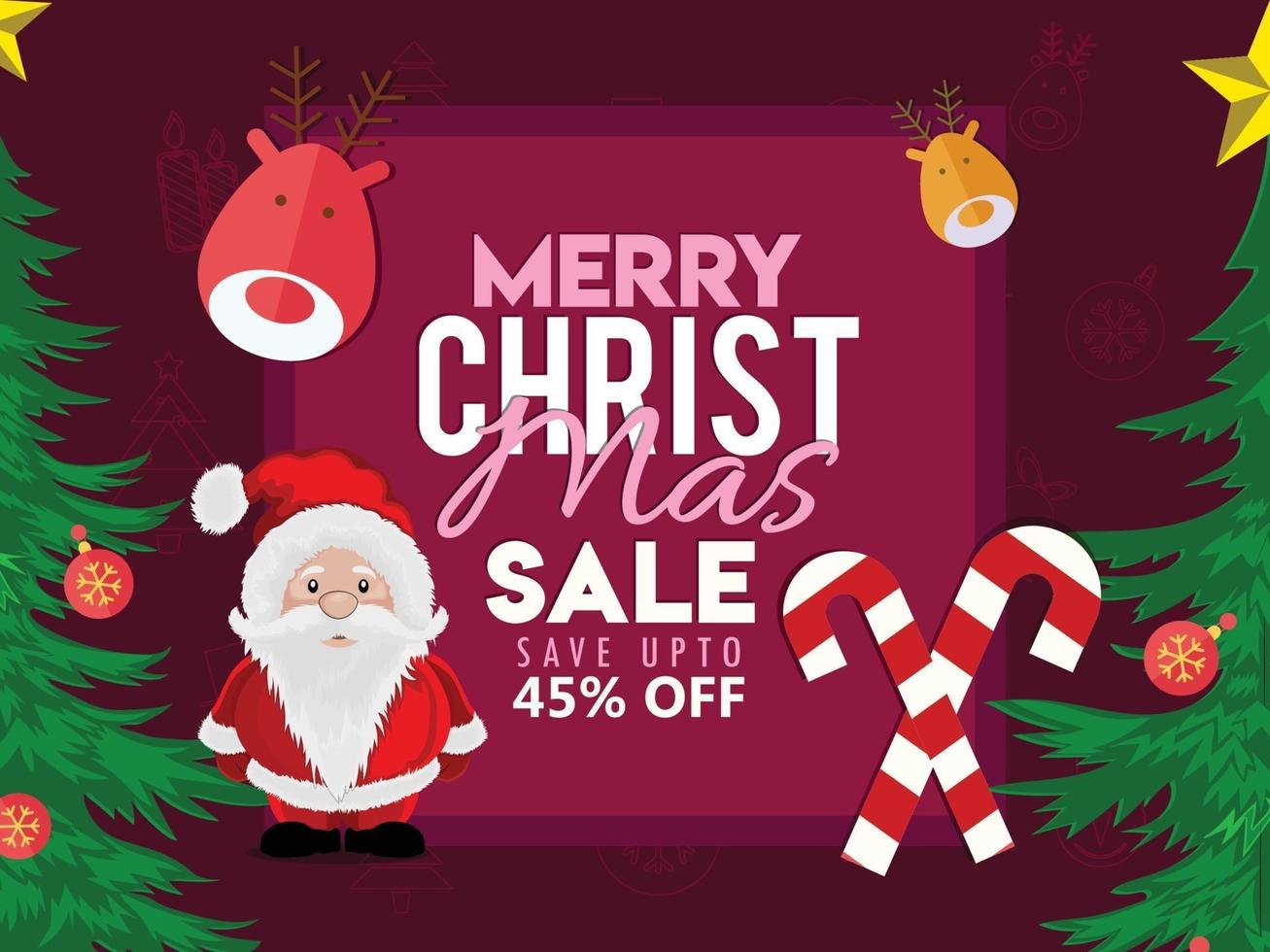 Merry Christmas sale card vector