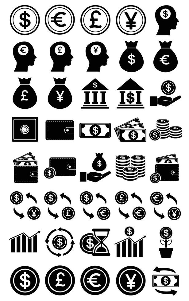 financial icon set template vector