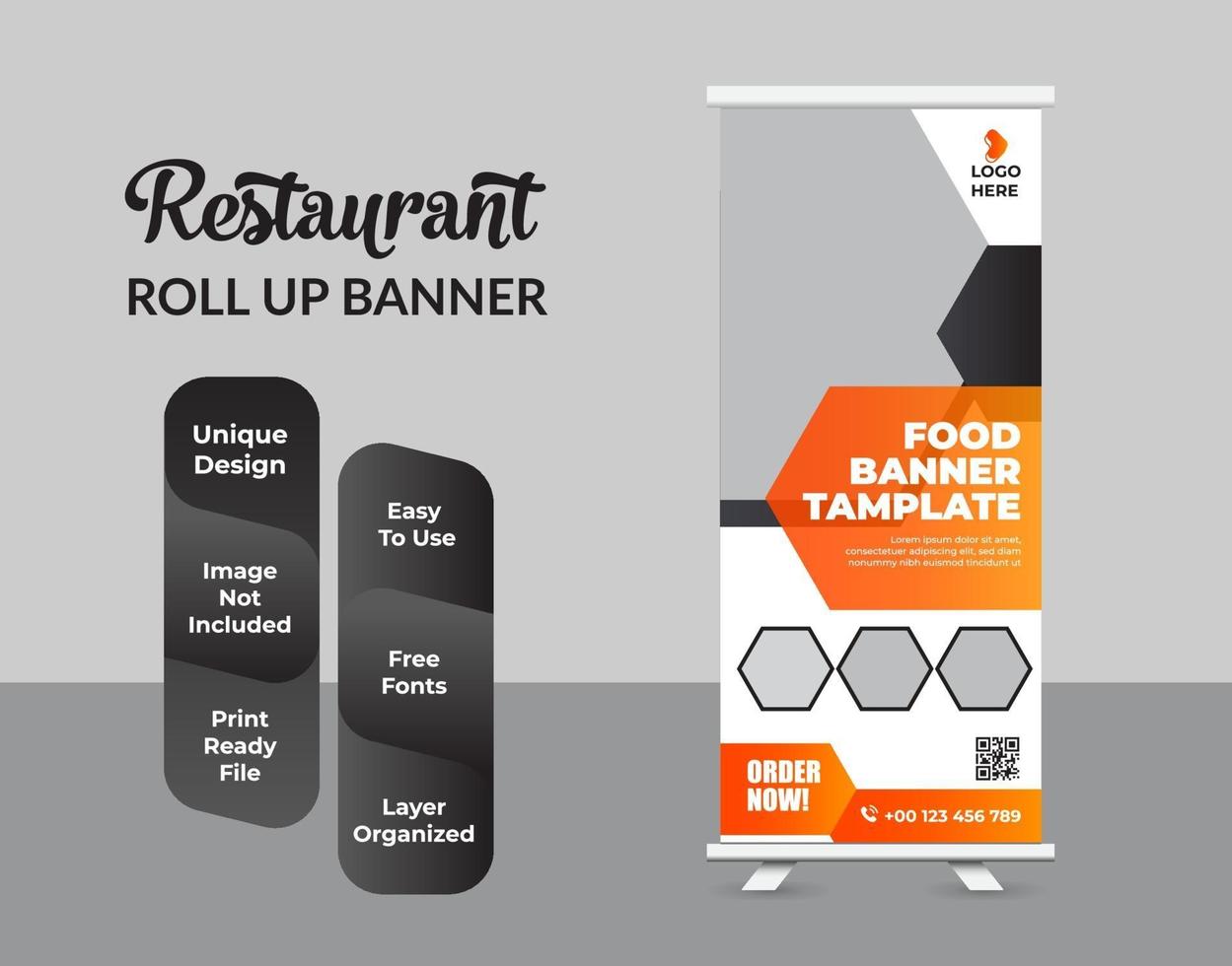 Roll up banner design template modern x-banner vector
