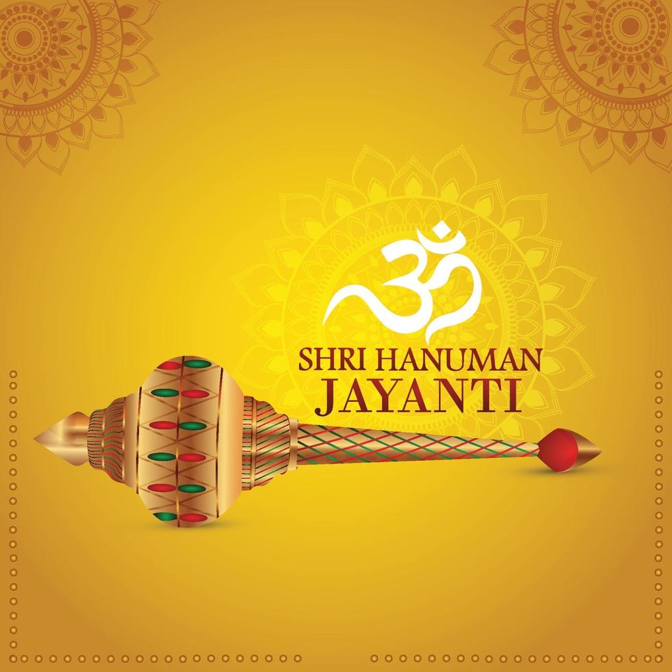 tarjeta de felicitación de celebración de hanuman jayanti y fondo vector