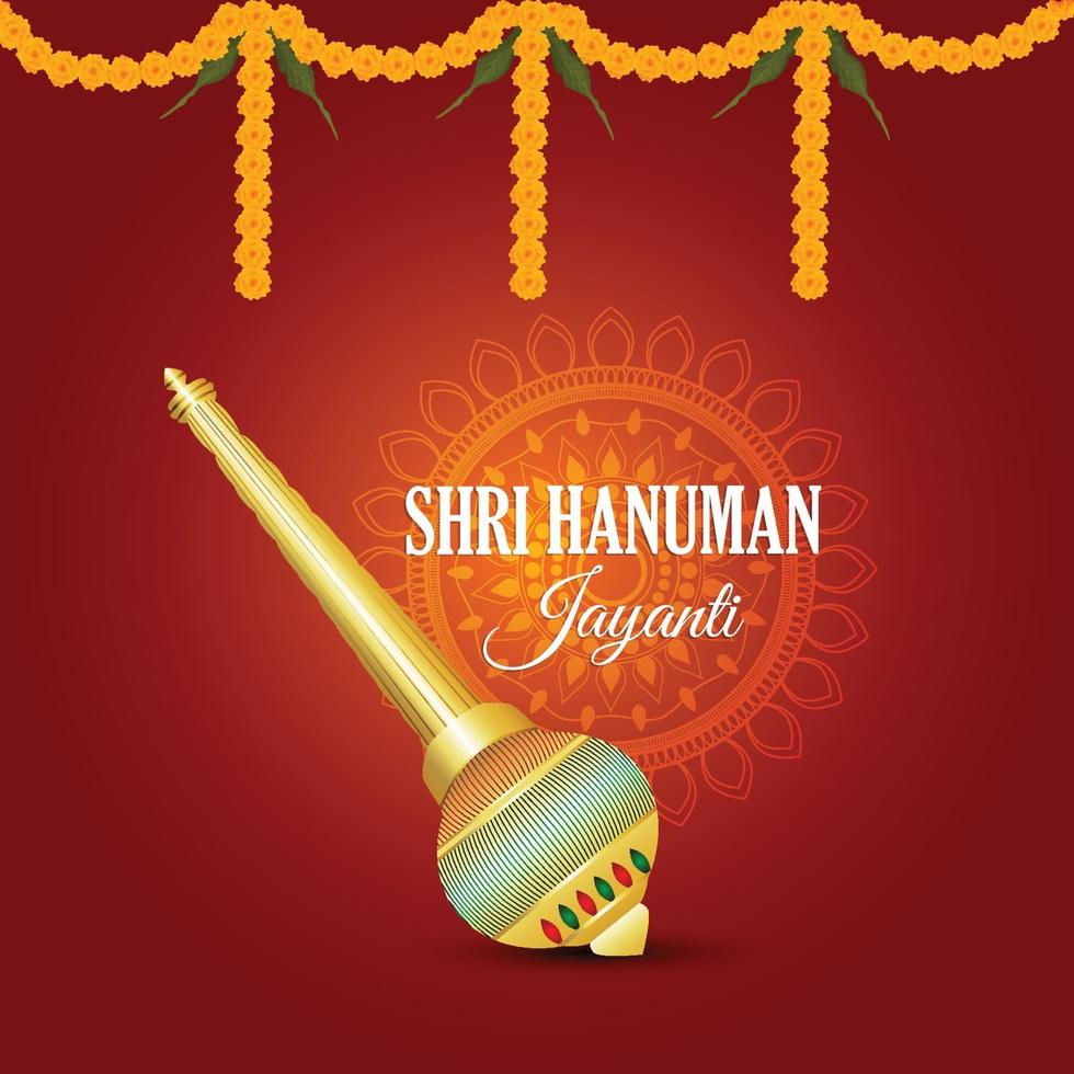 Hanuman jayanti celebration greeting card and background vector