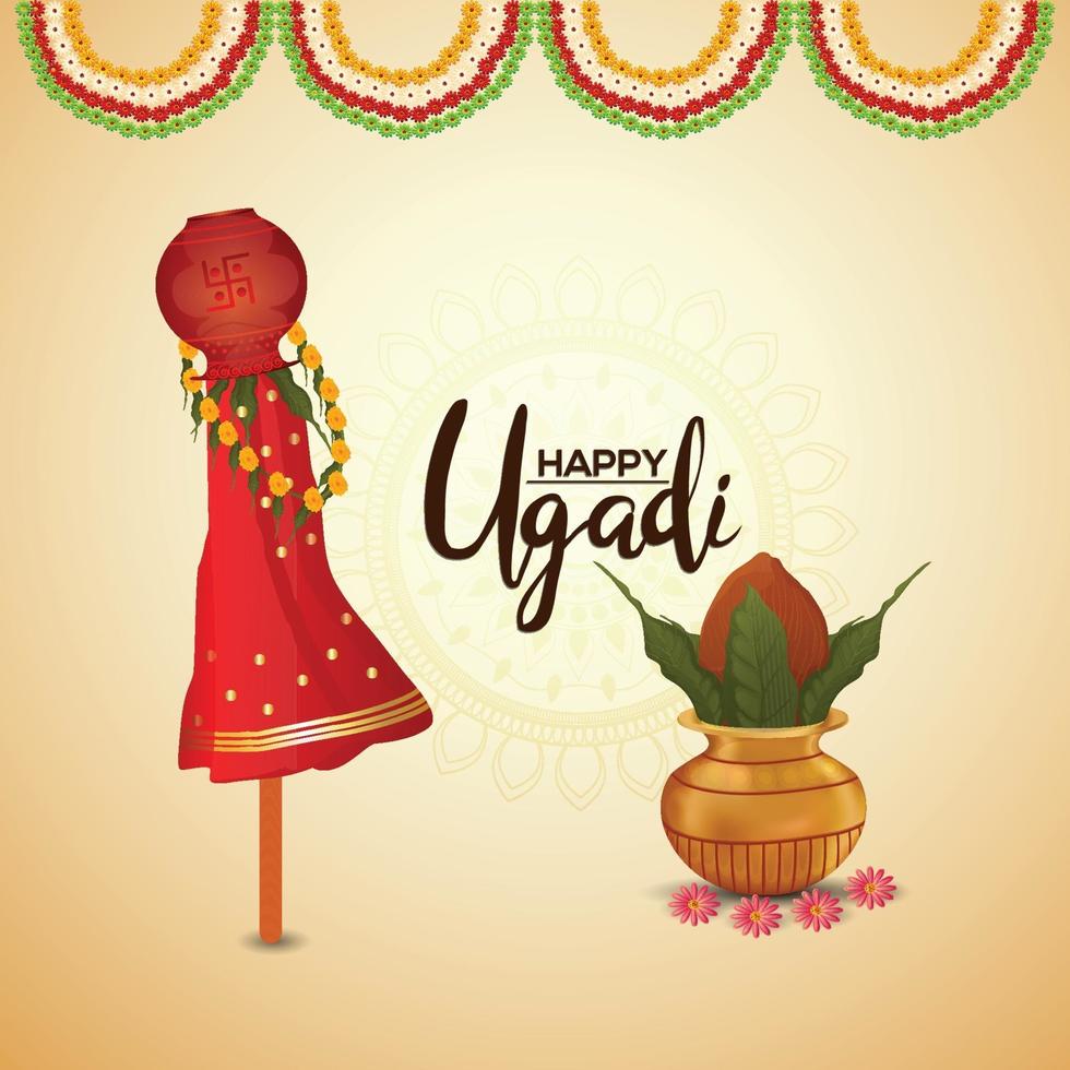 Happy ugadi illustration greeting card 2050330 Vector Art at Vecteezy