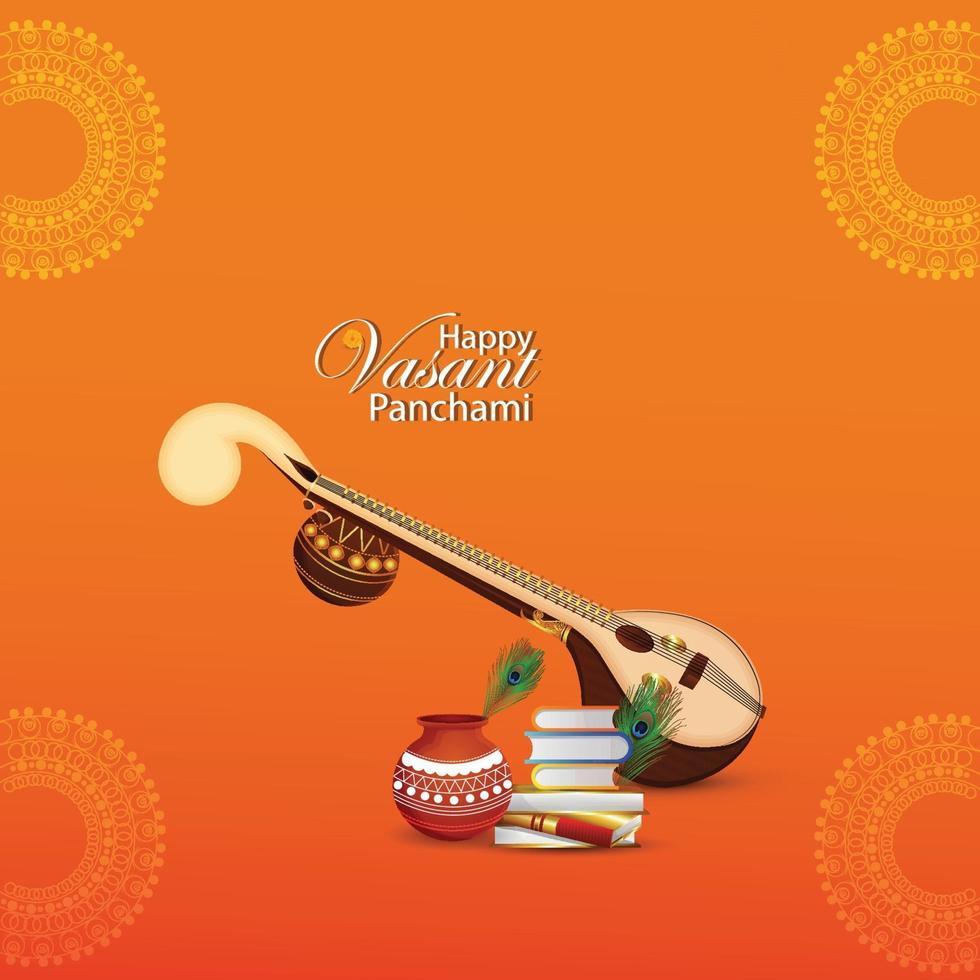 Illustration of happy vasant panchami vector