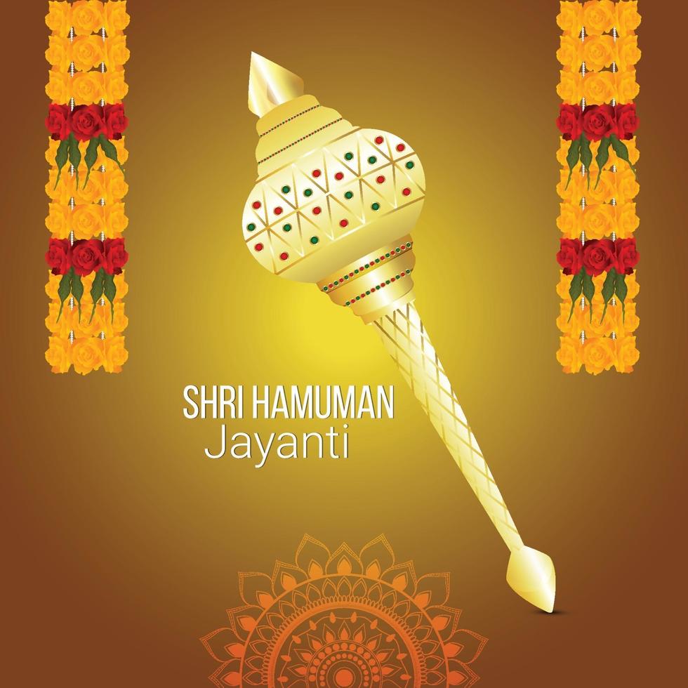 Hanuman jayanti background and greeting card vector