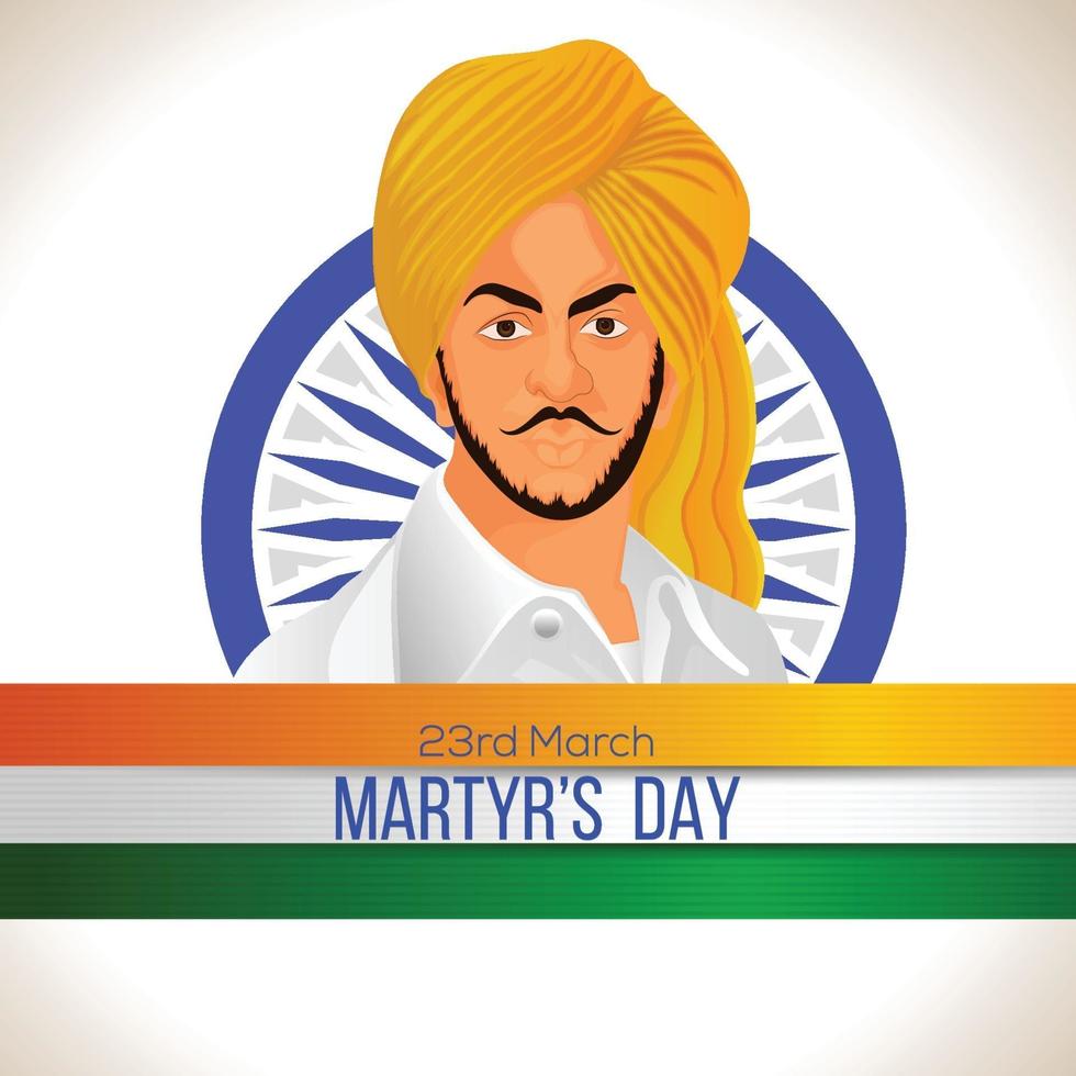 Creative illustration of indian freedom fighter Shaheed bhagat singh vector