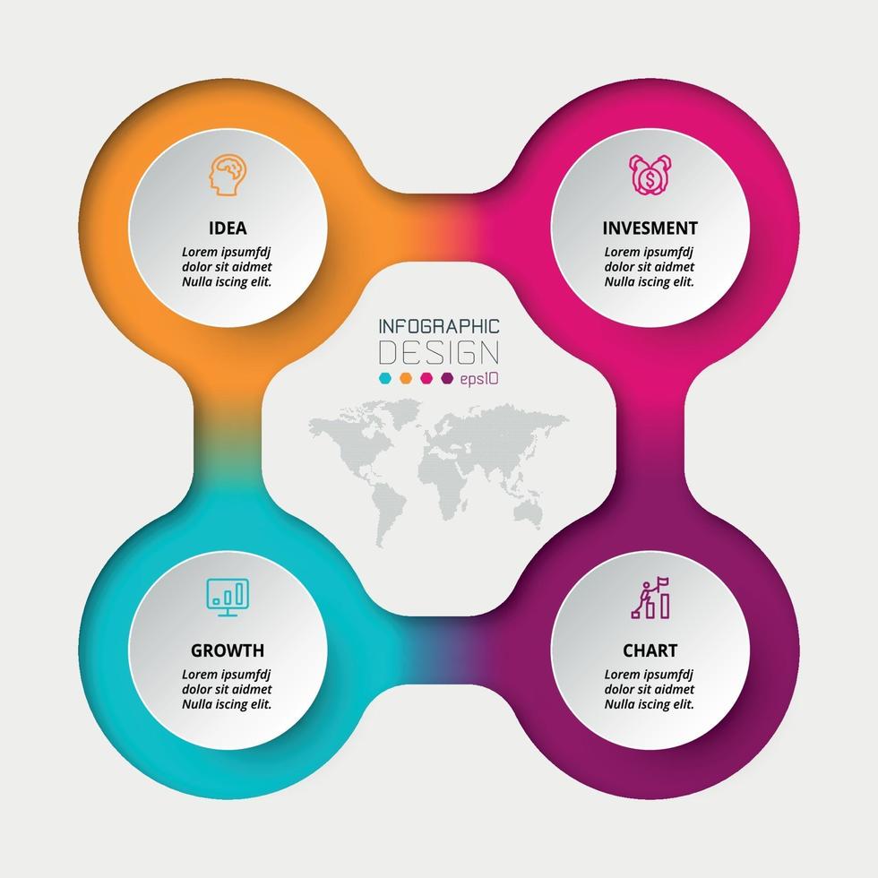 patrón circular que representa el flujo de trabajo, conexión de los esquemas. vector