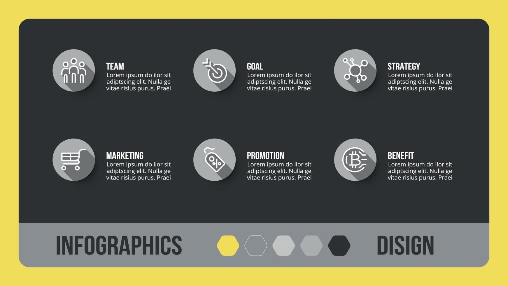 Design in a square box. Can be used for a business or educational overview presentation. vector