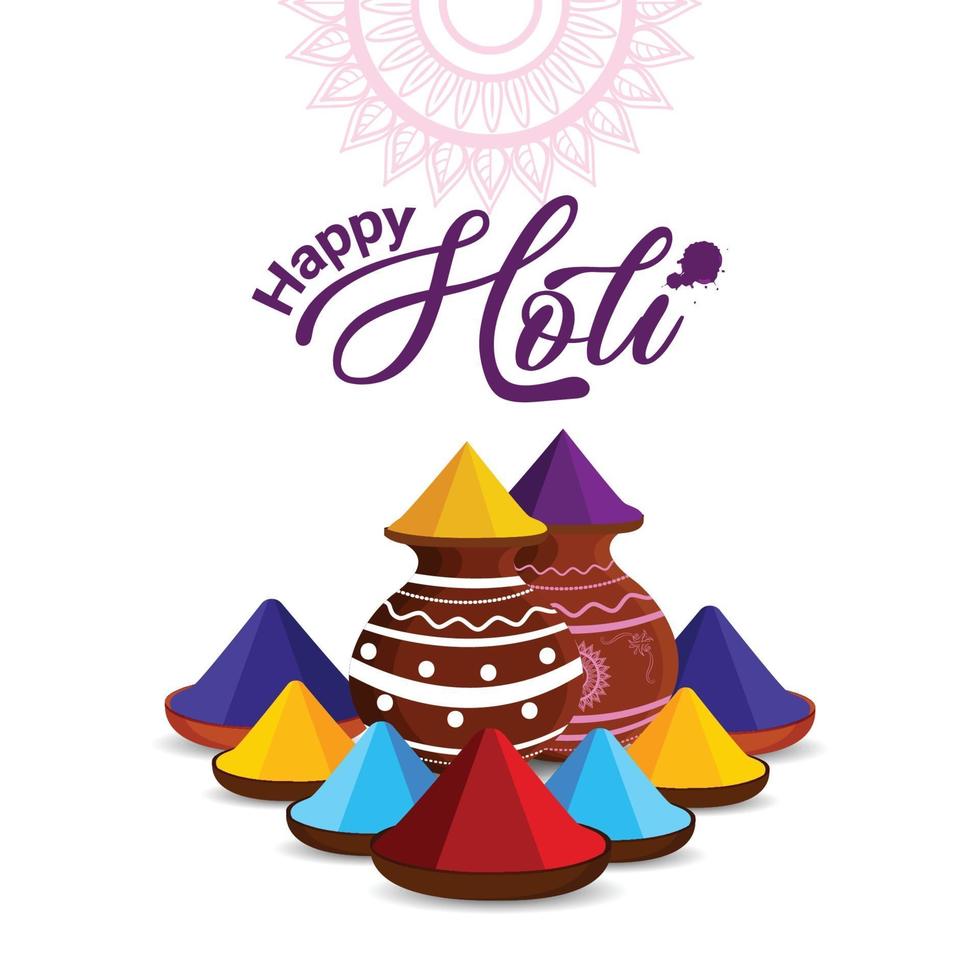 Happy holi greeting card vector