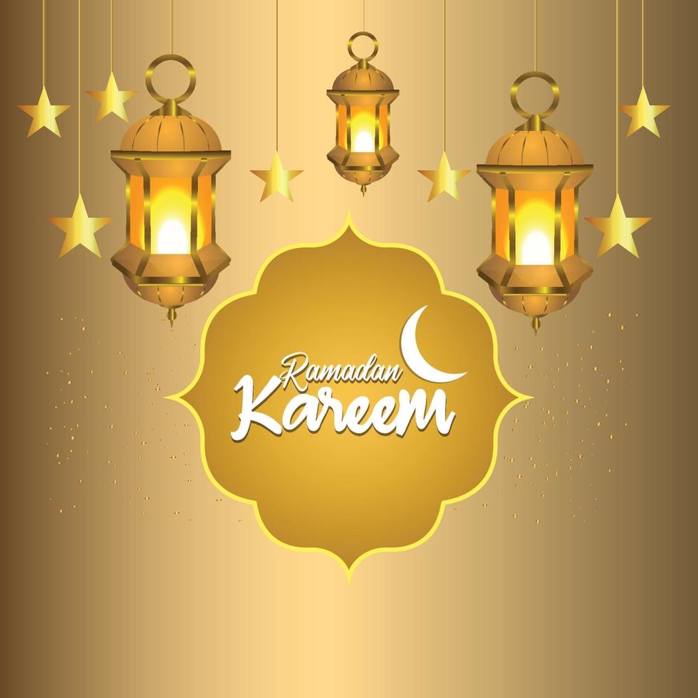 Ramadán kareem fondo islámico con linterna vector