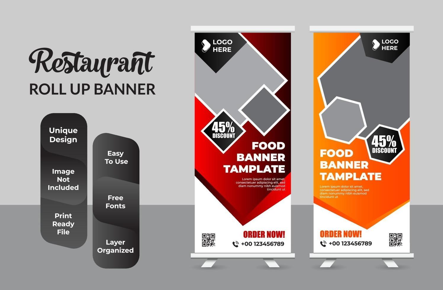 Roll up banner design template conjunto de diseño abstracto vector