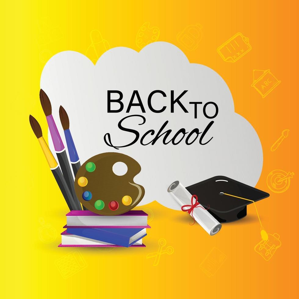 Back to school background with books vector