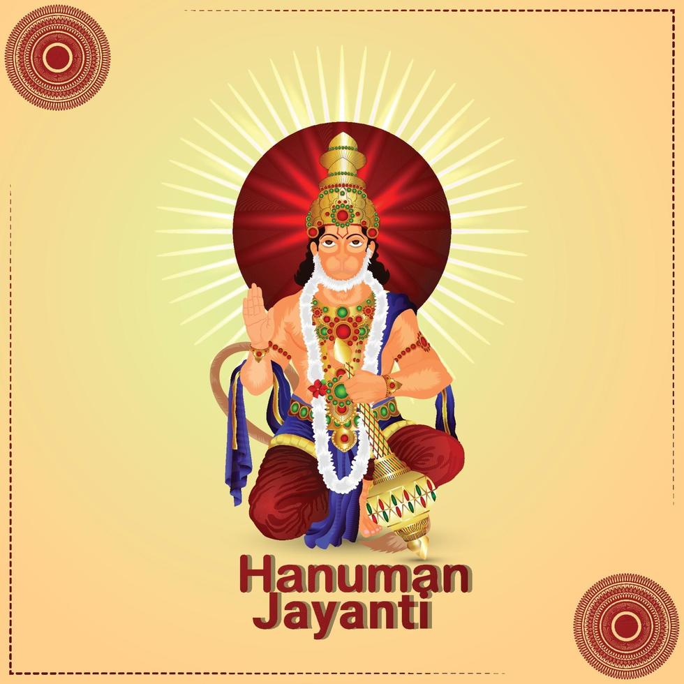 Creative illustartion of hanuman jayanti vector