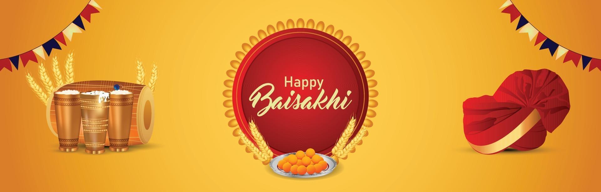 Creative Vector Illustration Of Happy Vaisakhi Banner 2051012 Vector