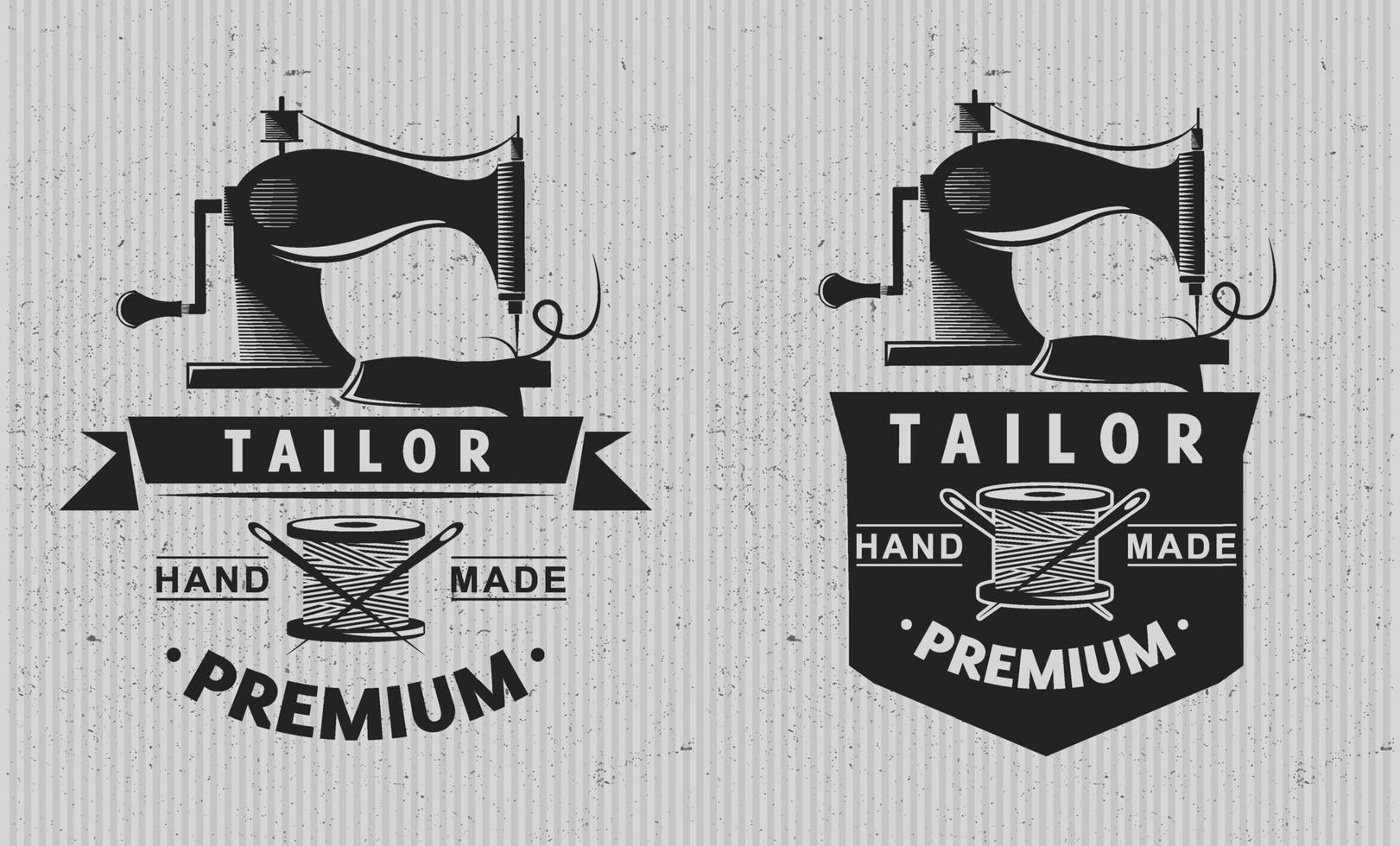 Tailor shop logo emblem. Tailoring concept. Knitting. Vector illustration design.